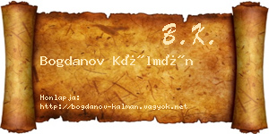 Bogdanov Kálmán névjegykártya