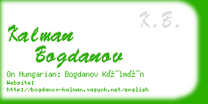 kalman bogdanov business card